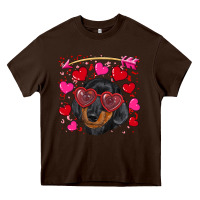 Chocolate Brown valentine's day  dachshund puppy Heavy Core Tee - RanaPortraitStore