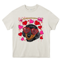 Cream valentine's day  dachshund puppy Heavy Core Tee - RanaPortraitStore