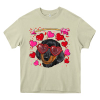 Mossy valentine's day  dachshund puppy Heavy Core Tee - RanaPortraitStore