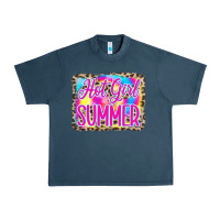 Midnight Navy Hot Girl Summer Tie Dye Leopard Urban Heavy Tee - CowCowDesign