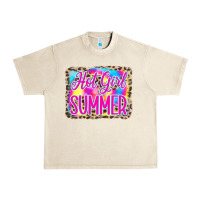 Sandshell Hot Girl Summer Tie Dye Leopard Urban Heavy Tee - CowCowDesign