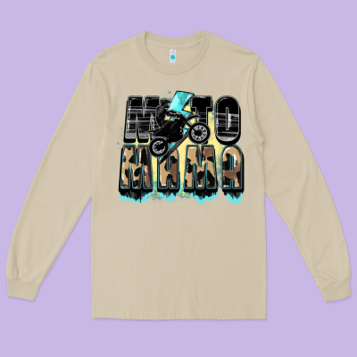 Moto Mama Mother's Day Long Sleeve Tee Designed By Fadigitalartstudio