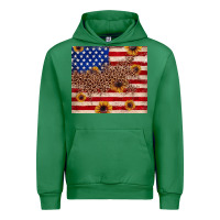 Emerald American flag leopard sunflower Urban Hoodie - JahusDesignShop