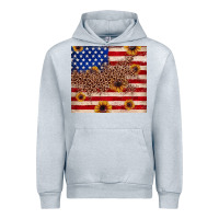Heather Grey American flag leopard sunflower Urban Hoodie - JahusDesignShop