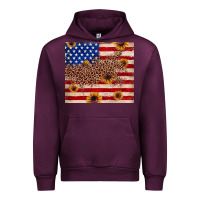 Mauve Wine American flag leopard sunflower Urban Hoodie - JahusDesignShop