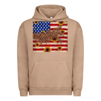 Pigment Burro American flag leopard sunflower Urban Hoodie - JahusDesignShop