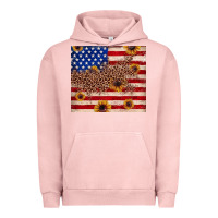 Pigment Salmon American flag leopard sunflower Urban Hoodie - JahusDesignShop