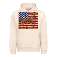 Sandshell American flag leopard sunflower Urban Hoodie - JahusDesignShop
