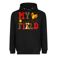 Black my heart is on that field softball Heavyweight Hoodie - AdoDesignShop