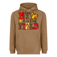 Toasted Coconut my heart is on that field softball Heavyweight Hoodie - AdoDesignShop