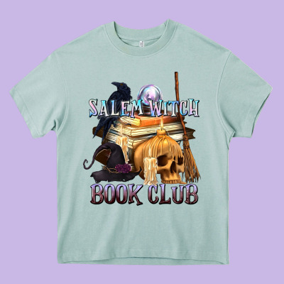 Salem Witch Book Club Heavy Core Tee Designed By Texasbilliewilder