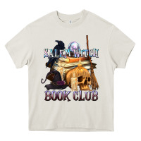 Cream Salem Witch Book Club Heavy Core Tee - texasbilliewilder