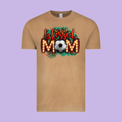 Blessed Soccer Mom Lightbulb Letters Vintage Tee Designed By Oliviacreatesart