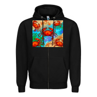 Black crab Zipper Hoodie - BarkalooDesign
