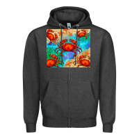 Charcoal Heather crab Zipper Hoodie - BarkalooDesign