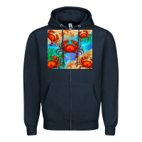 Navy crab Zipper Hoodie - BarkalooDesign