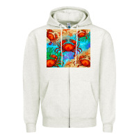 Oatmeal Heather crab Zipper Hoodie - BarkalooDesign