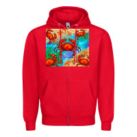 Red crab Zipper Hoodie - BarkalooDesign