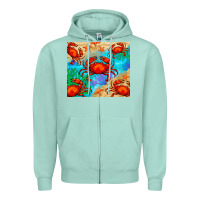 Seafoam crab Zipper Hoodie - BarkalooDesign