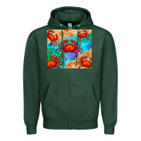 Sports Green crab Zipper Hoodie - BarkalooDesign