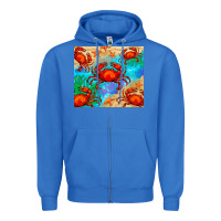 True Royal crab Zipper Hoodie - BarkalooDesign