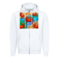 White crab Zipper Hoodie - BarkalooDesign