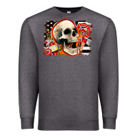 Charcoal Heather firefighter skull Premium Sweatshirt - AdoDesignShop