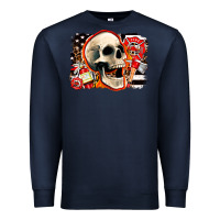 Navy firefighter skull Premium Sweatshirt - AdoDesignShop