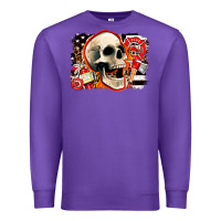 Purple firefighter skull Premium Sweatshirt - AdoDesignShop