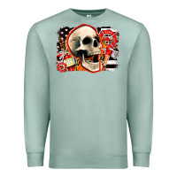 Seafoam firefighter skull Premium Sweatshirt - AdoDesignShop