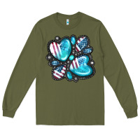 Army Green American gemstone Long Sleeve Tee - FaDigitalArtStudio