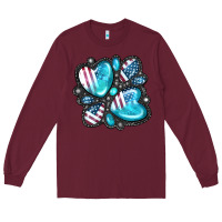 Burgundy American gemstone Long Sleeve Tee - FaDigitalArtStudio