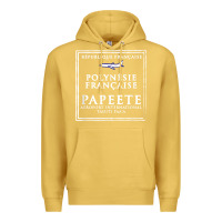 Antique Gold papeete tahiti passport stamp vacation travel t shirt Premium Hoodie - maiPhamDesign