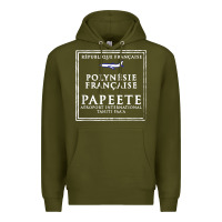 Army Green papeete tahiti passport stamp vacation travel t shirt Premium Hoodie - maiPhamDesign