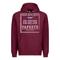 Burgundy papeete tahiti passport stamp vacation travel t shirt Premium Hoodie - maiPhamDesign