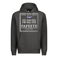 Charcoal Heather papeete tahiti passport stamp vacation travel t shirt Premium Hoodie - maiPhamDesign