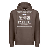 Coffee papeete tahiti passport stamp vacation travel t shirt Premium Hoodie - maiPhamDesign