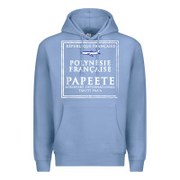 Colony Blue papeete tahiti passport stamp vacation travel t shirt Premium Hoodie - maiPhamDesign