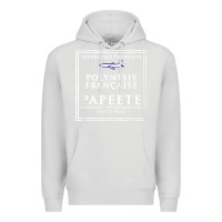 Dove Grey papeete tahiti passport stamp vacation travel t shirt Premium Hoodie - maiPhamDesign
