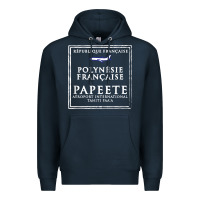 Navy papeete tahiti passport stamp vacation travel t shirt Premium Hoodie - maiPhamDesign