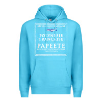 Ocean Blue papeete tahiti passport stamp vacation travel t shirt Premium Hoodie - maiPhamDesign