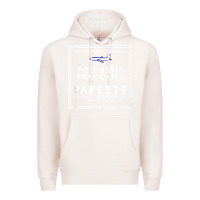 Pale Pink papeete tahiti passport stamp vacation travel t shirt Premium Hoodie - maiPhamDesign