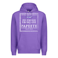 Purple papeete tahiti passport stamp vacation travel t shirt Premium Hoodie - maiPhamDesign