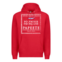 Red papeete tahiti passport stamp vacation travel t shirt Premium Hoodie - maiPhamDesign