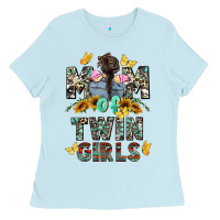 Baby Blue mom of twin girls mother's day Ladies Tee - CowGirlArtShop