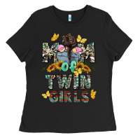 Black mom of twin girls mother's day Ladies Tee - CowGirlArtShop
