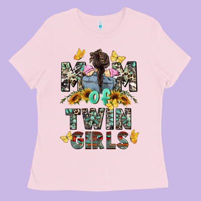 Mom Of Twin Girls Mother's Day Ladies Tee Designed By Cowgirlartshop