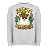 Heather Grey cowboy christmas santa Heavyweight Sweatshirt - BarkalooDesign