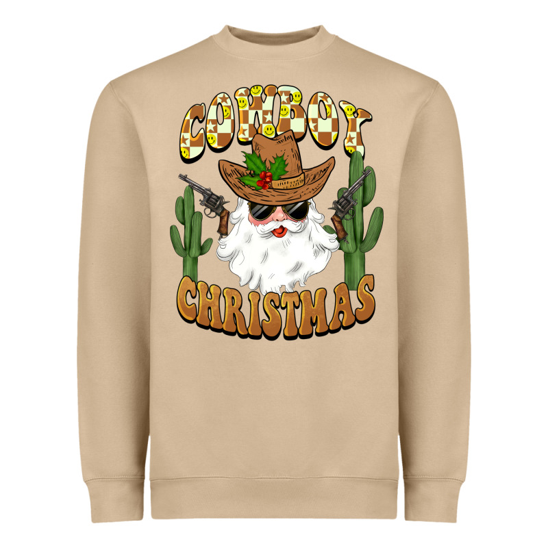 Cowboy Christmas Santa Heavyweight Sweatshirt by BarkalooDesign | Teevron