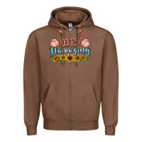 Chestnut be flamezing flamingo Zipper Hoodie - BarkalooDesign